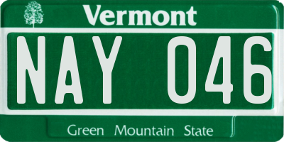 VT license plate NAY046
