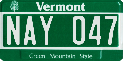 VT license plate NAY047