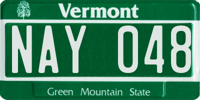VT license plate NAY048