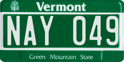 VT license plate NAY049