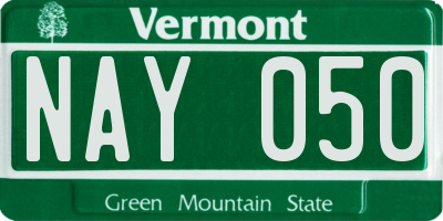 VT license plate NAY050