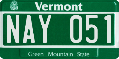VT license plate NAY051