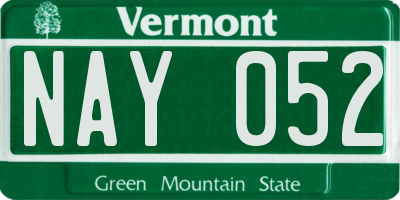 VT license plate NAY052