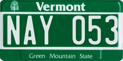 VT license plate NAY053