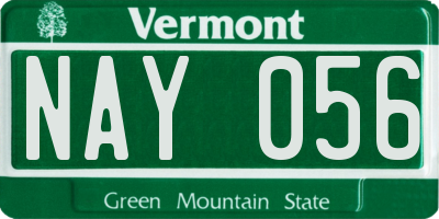 VT license plate NAY056