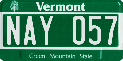 VT license plate NAY057