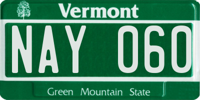 VT license plate NAY060