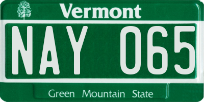 VT license plate NAY065
