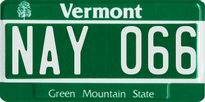 VT license plate NAY066