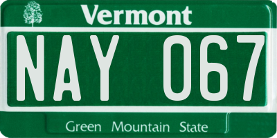 VT license plate NAY067