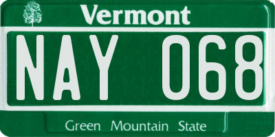VT license plate NAY068