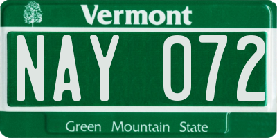 VT license plate NAY072