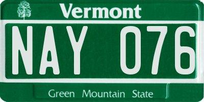 VT license plate NAY076