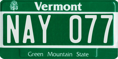 VT license plate NAY077