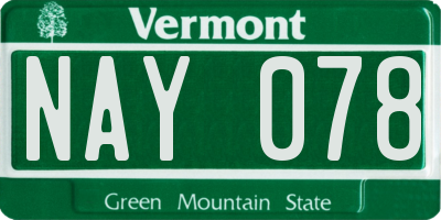 VT license plate NAY078