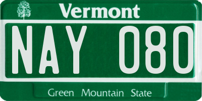 VT license plate NAY080