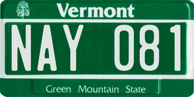 VT license plate NAY081