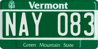 VT license plate NAY083