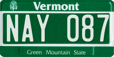 VT license plate NAY087