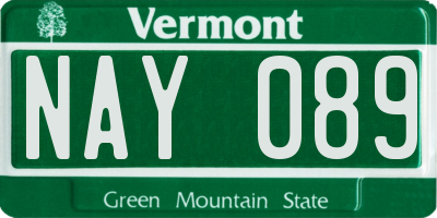 VT license plate NAY089