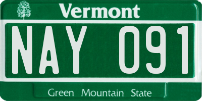 VT license plate NAY091
