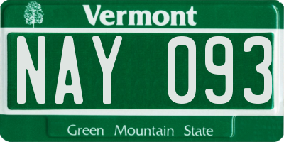 VT license plate NAY093