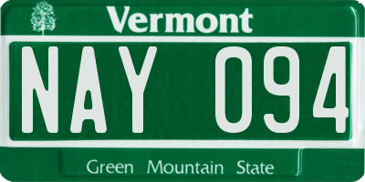 VT license plate NAY094
