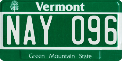 VT license plate NAY096