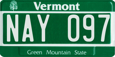 VT license plate NAY097