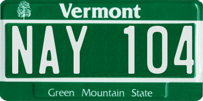 VT license plate NAY104