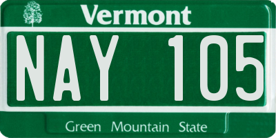 VT license plate NAY105
