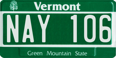 VT license plate NAY106