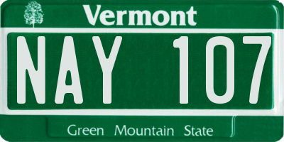 VT license plate NAY107