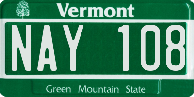 VT license plate NAY108