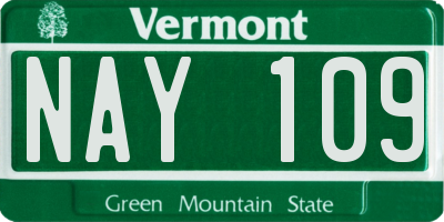 VT license plate NAY109