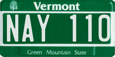 VT license plate NAY110