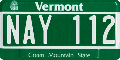 VT license plate NAY112