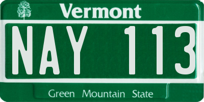 VT license plate NAY113