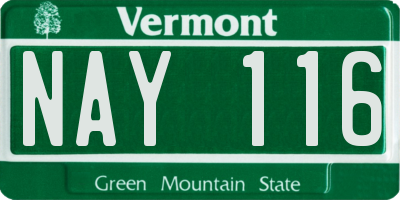 VT license plate NAY116