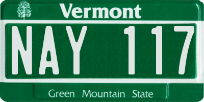 VT license plate NAY117