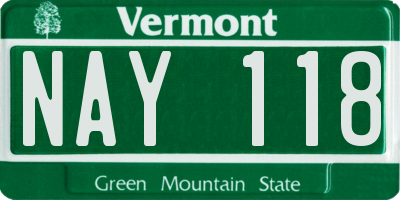 VT license plate NAY118