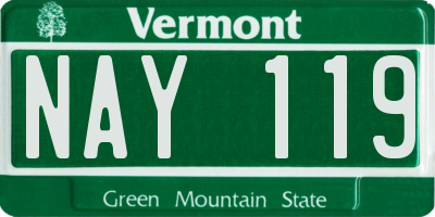 VT license plate NAY119
