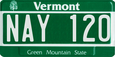 VT license plate NAY120