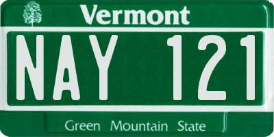 VT license plate NAY121
