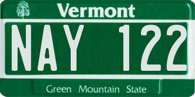 VT license plate NAY122