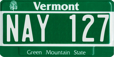 VT license plate NAY127