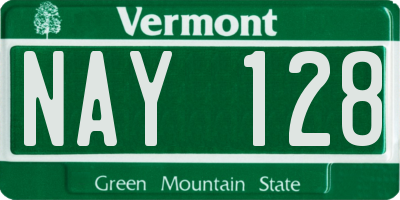 VT license plate NAY128