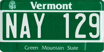 VT license plate NAY129
