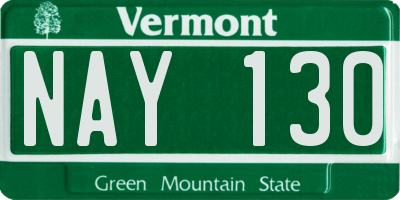 VT license plate NAY130