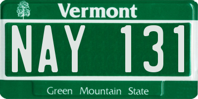 VT license plate NAY131